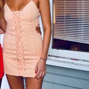 H:ours Val Dress peach color, size M